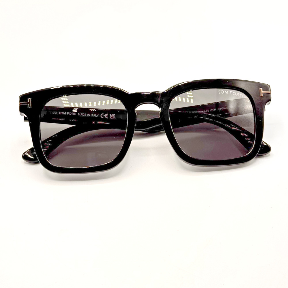 Tom Ford Sunglasses Dax TF751-N 01A Black Square Frame Gray Lens 50-22-145